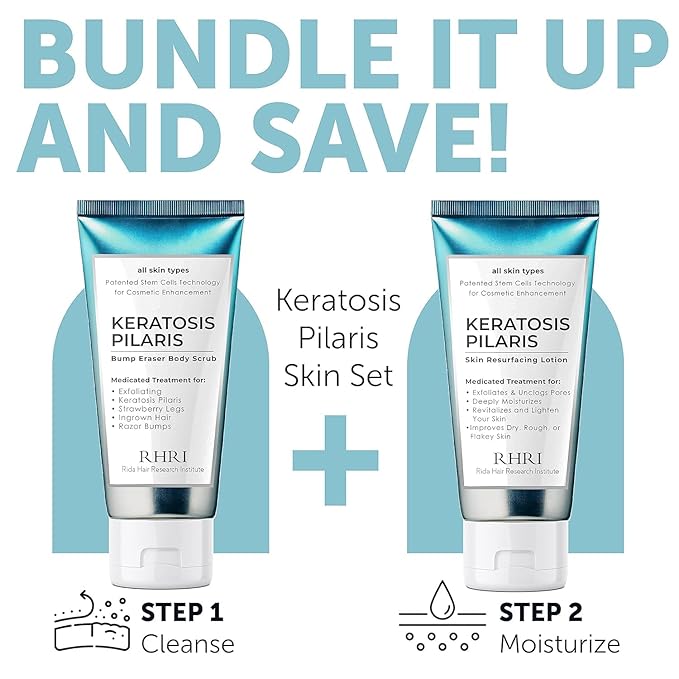 KP Bump Eraser Body Set with 10% AHA | Keratosis Pilaris Treatment | Keratosis Pilaris Lotion | Exfoliating Body Scrub | Bundle Set for Bump, Strawberry Legs, Redness, Dryness