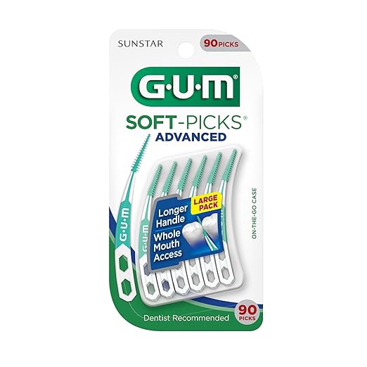 GUM Soft-Picks Advanced, Easy-to-Use Interdental Picks for Plaque Removal and Gum Health with Carry Case, 90-Count, 3-Pack