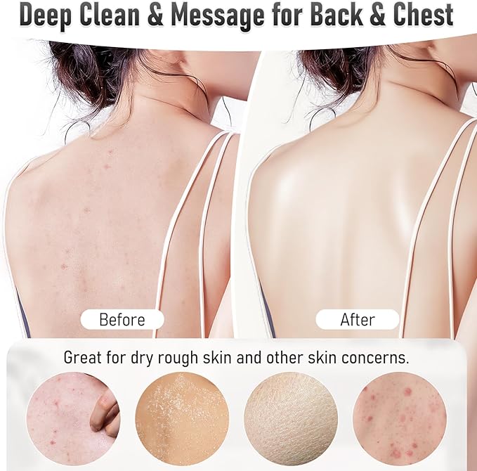 Vynusio Back Scrubber Body Bath Cushion Tub Bathtub Back Lumbar Support Ergonomic Silicone XL Thick Soft Seat Pad Non-Slip Suction Cups Relaxing Spa Mat Exfloating Scrubbing Shower 28 x 19 Grey