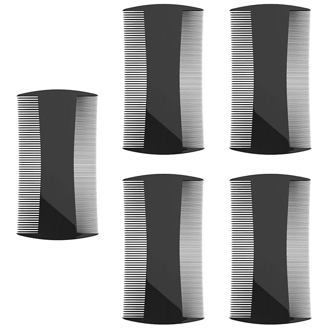 Kootinn 5 Pack Double-Sided Pocket Comb for Hair, Beards & Mustaches | Fine & Coarse Teeth, Everyday Comb For Detangling Knots, Beard Care & Grooming