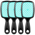 Aussumy 4 Pack Vented Detangling Hair Brush - Detangler Hairbrush with Soft Bristles for Effortless Tangle Free - Ideal for Wet Dry or Curly Damaged Hair for Women Men Kids