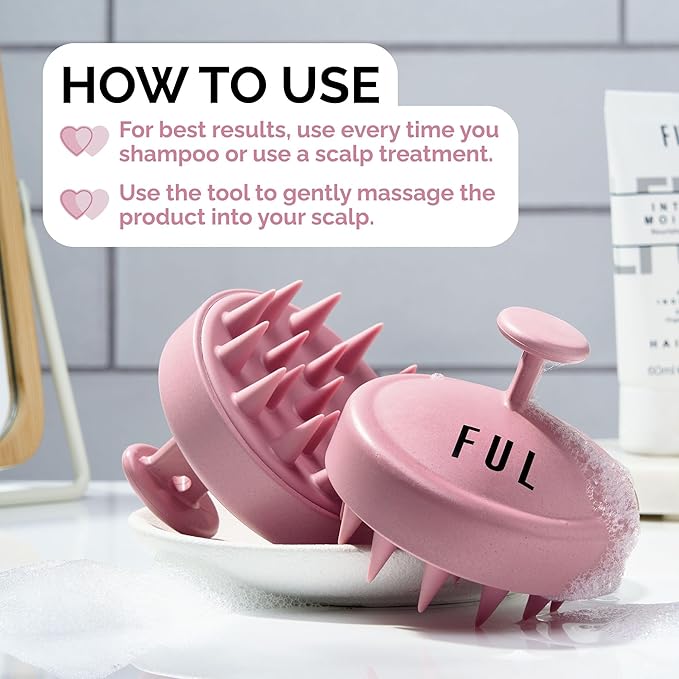 FUL Scalp Massager, Soft Silicone Brush for Hair Growth, Exfoliating Scalp