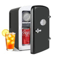 YSSOA 4L/6 Can Portable Mini Fridge with Observation Window, Compact Cooler & Warmer Freon-Free Small Refrigerator, for Skincare, Beverage, Food, Cosmetics, Black