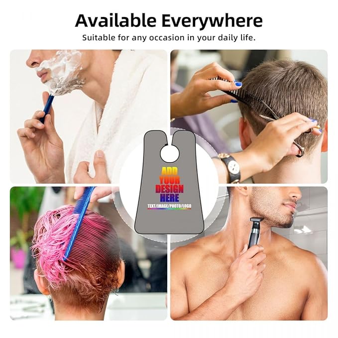 Custom Beard Bibs Apron Personalized Beard Hair Catcher Add Photo Picture Text Waterproof Beard Shave Cape for Shaving Trimming for Birthday Father's Day Gifts Gravel