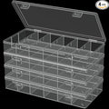 clear visible plastic storage box cosmetic tools storage box makeup tools fishing tackle accessory box organizer jewelry screws hardware accessories organizer box (4Pack)