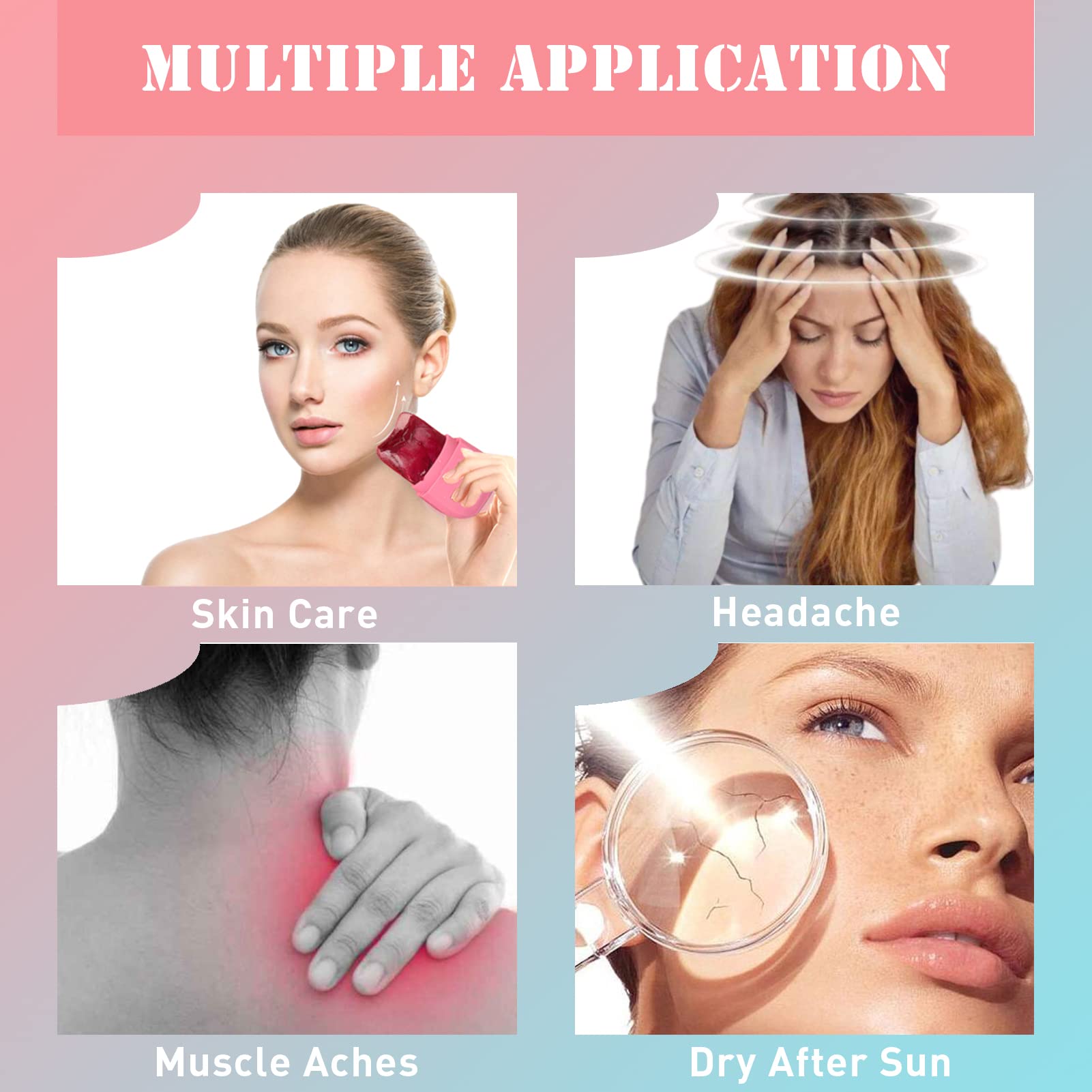 VANALIA Ice Roller & Gua Sha Set for Face, Eyes & Neck - Pink