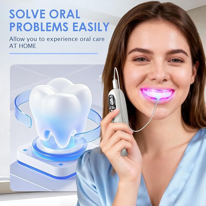 Red Light Therapy for Gums, 18 Red&Blue LED Light for Keeping Oral Health, Suitable for Toothache Relief, Bleeding Gums, Whitens Teeth- with Storage Case