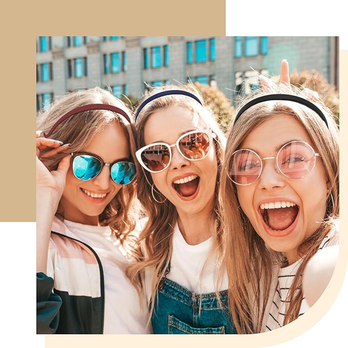Hapdoo Headbands for Glasses Wearers No Headache No Pressure Comfortable Sunglasses Headband 6PCS Thin Plastic Hairbands with Teeth Fashion Head Bands for Women's Hair Non Slip Hair Accessories