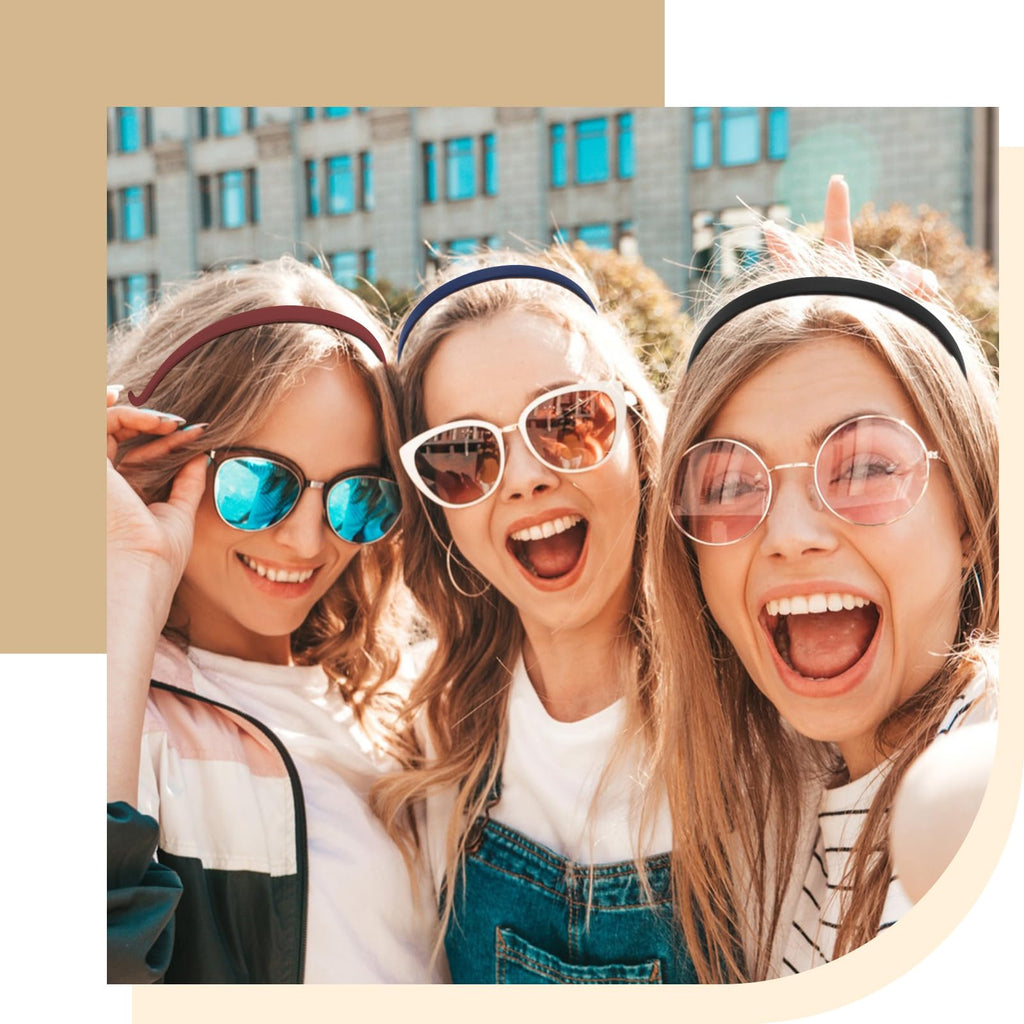 Hapdoo Headbands for Glasses Wearers No Headache No Pressure Comfortable Sunglasses Headband 6PCS Thin Plastic Hairbands with Teeth Fashion Head Bands for Women's Hair Non Slip Hair Accessories