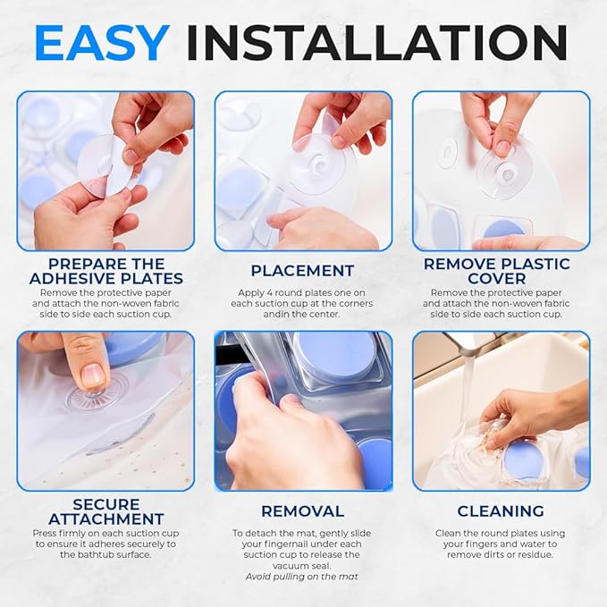 Portable Spa Bubble Bath Massager - Thermal Spa Waterproof Non-slip Mat with Suction Cup Bottom, Motorized Air Pump & Adjustable Bubble Settings - Remote Control Included - Serenelife PHSPAMT22