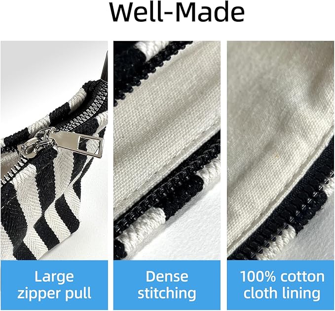 itgowisa Striped Makeup Bag for Women, Travel Makeup Pouch Purse Organizer