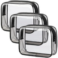 PACKISM Clear Makeup Bag for Travel - TSA Approved Toiletry Bag, Smoke Gray