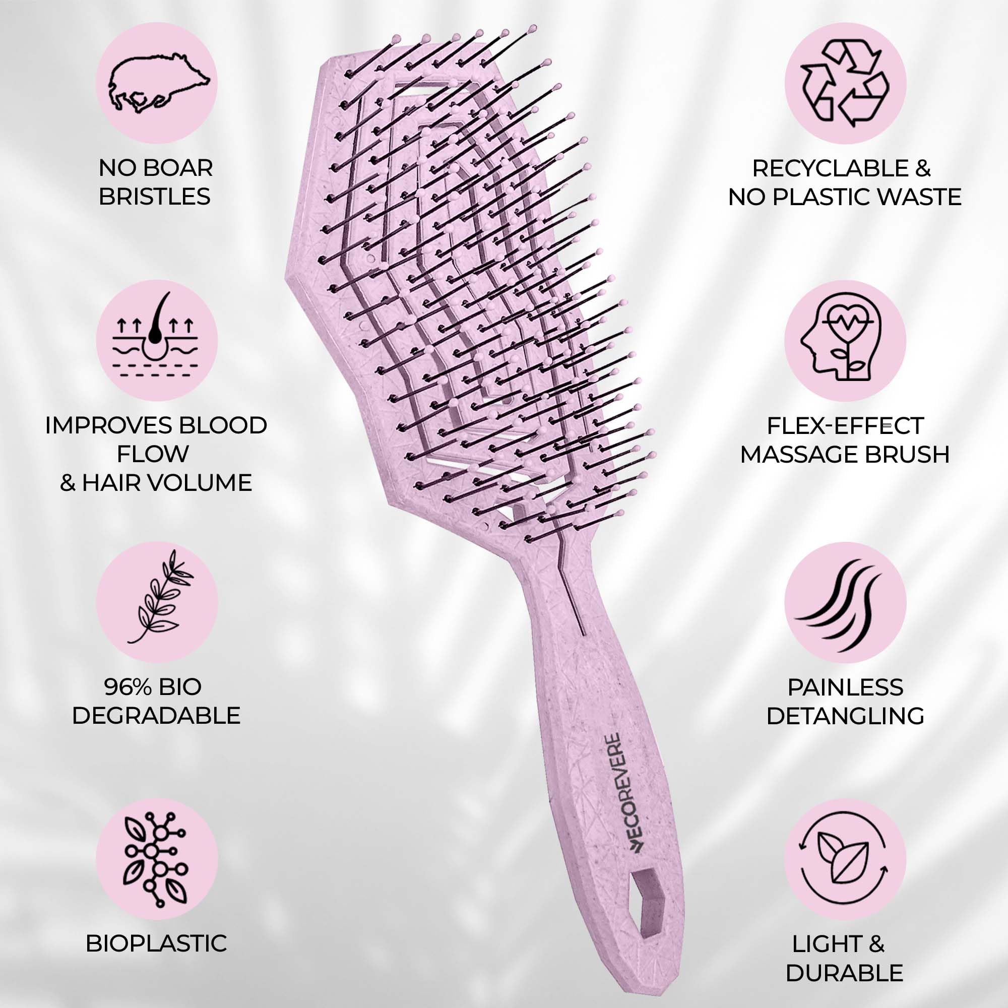 Detangler Brush For Women, Men & Kids - Vented Anti-Static Brush With 360 Flex Gently Removes Knots, Dry & Wet Use For Thick, Fine, Natural & Curly Hair