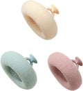 Soft Sunflower Bath Ball with Suction Cup Hook, 3D Textured Mesh Exfoliating Bath Sponge Cleaning Brush，New Silicone Massage Center for Deep Cleansing (Off-White+Light Cyan+Purple)