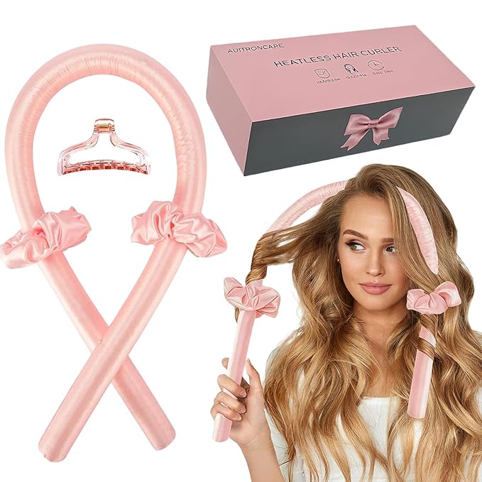 Heatless Curls Overnight,Hair Curlers to Sleep In,No Heat Satin Curling Rod Set Rollers,Sleeping Blowout Headband, Foam Curly Ribbon Styling Tool for Long Hair