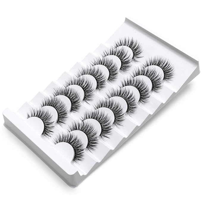 DYSILK Mink Lashes Fluffy Eyelashes - Strip Lashes False Lashes 8 Pairs 6D Lashes Faux Mink Eyelashes Fluffy Natural Look False Eyelashes Long Lashes Pack Mink Lashes Soft Reusable Eye Lashes