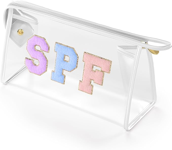 Clear Sunscreen Bag, Waterproof Makeup & Toiletry Pouch for Travel Beach