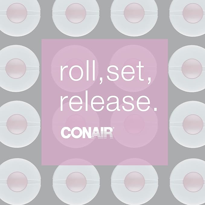Conair Hot Rollers for Long, Medium & Short Hair, 8 Ceramic Flocked 2-Inch Heated Hair Rollers with Clips, Hot Curlers for Women, Volume & Curls, Amazon Exclusive, Lilac (Pack of 2)