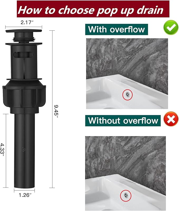 Bathroom Faucets 8 Inch Widespread Bathroom Sink Faucet Two Handles Black Bathroom Faucet 3 Hole Waterfall Vanity Sink Faucet for 3 Hole with LED Light with Pop Up Drain