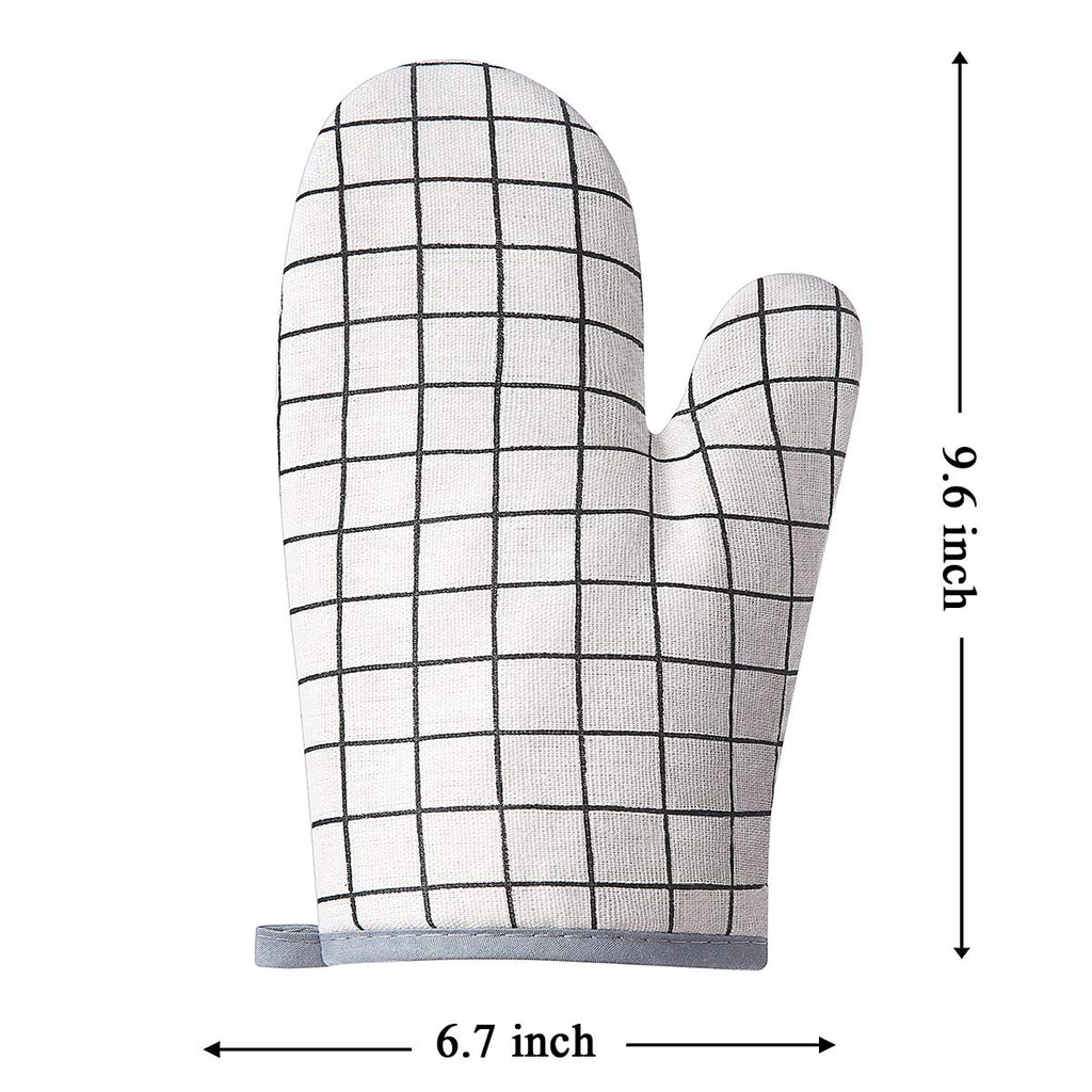 Win Change Oven Mitts and Potholders BBQ Gloves-Oven Mitts and Pot Holders with Recycled Infill Silicone Non-Slip Cooking Gloves for Cooking Baking Grilling (4-Piece Set) (White)