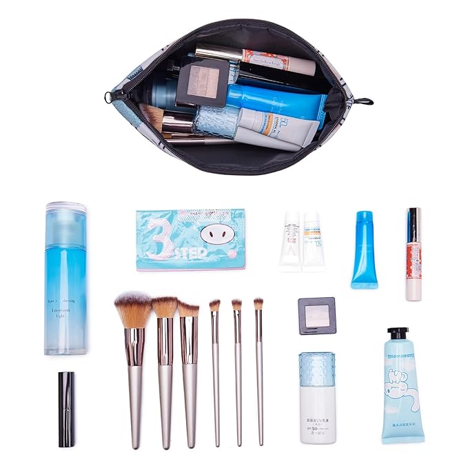 WANDF Small Makeup Bag for Purse, Small Cosmetic Bag for Women