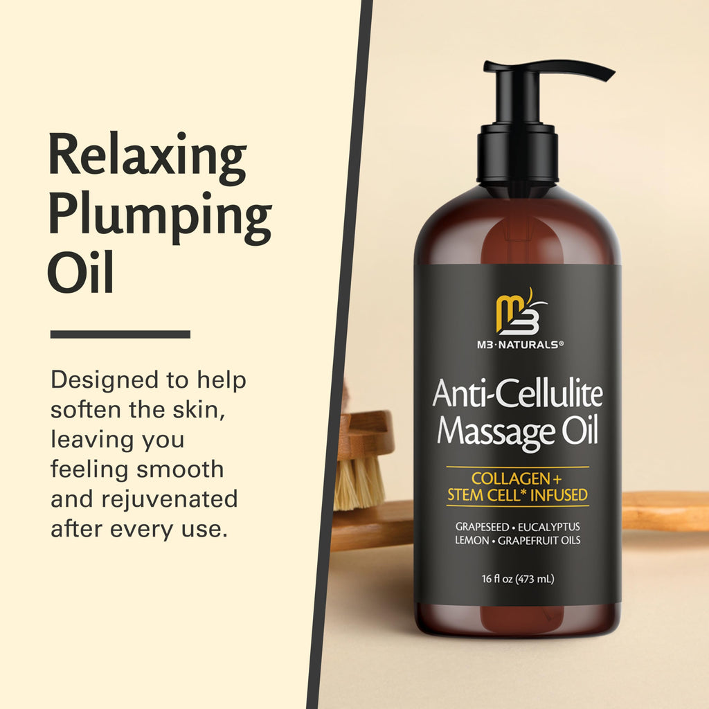 Firming Body Massage Oil with Collagen for Cellulite, 16 fl oz by M3