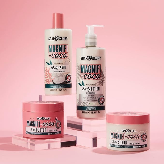 Soap & Glory Magnifi-Coco Body Lotion for Women - Coconut Scented Lotion for Dry Skin with Almond Oil, Shea Butter & Vitamin A - Vegan Body Moisturizer (16.9 fl oz)
