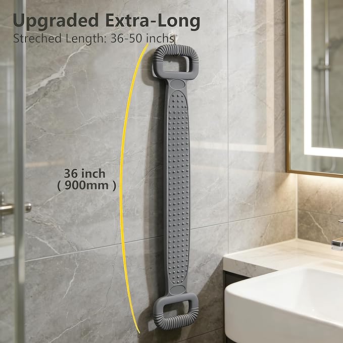 Sofine® 2 Pack Silicone Back Scrubber for Shower,36in Dual Sided Body Scrubber,Shower Brush Washer Extra Long with Handle,Back Applicator,Exfoliating Back Scrubbers for Use in Shower Men&Women