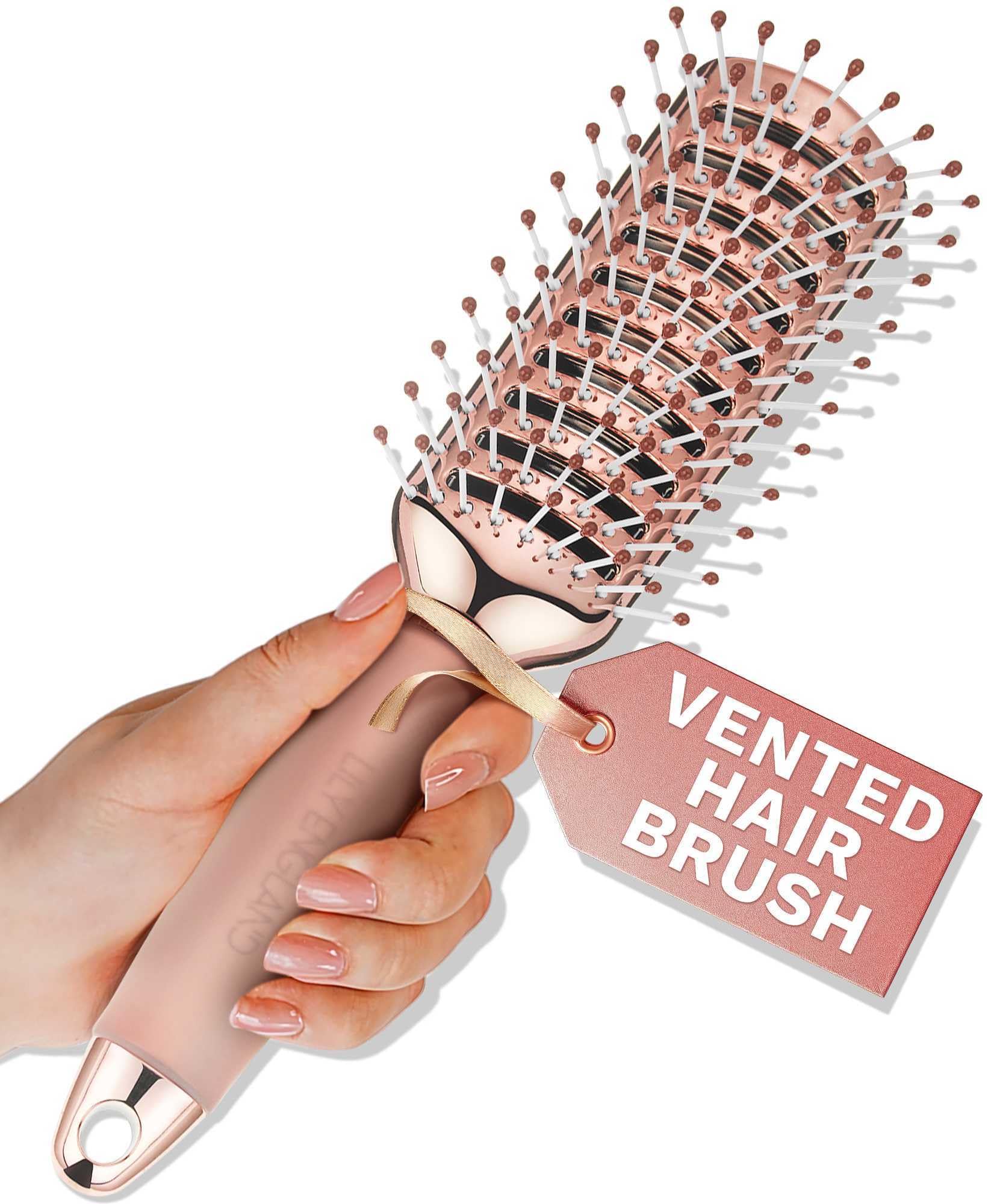 Lily England Vent Hairbrush for Women, Fast Blow Drying Hair Brush, Rose