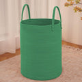 JMvicyroam Large Woven Laundry Basket Hamper,100L Cotton Rope Storage Bin for Blankets,Toys and Clothes,Decorative Tall Nursery Hamper for Living Room,Baby Nursery,Bathroom and Bedroom,Dark Green