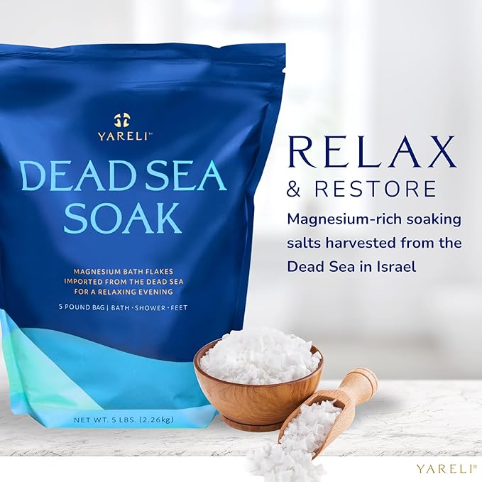 Yareli Magnesium Flakes Dead Sea Bath Soak, 5lb Unscented