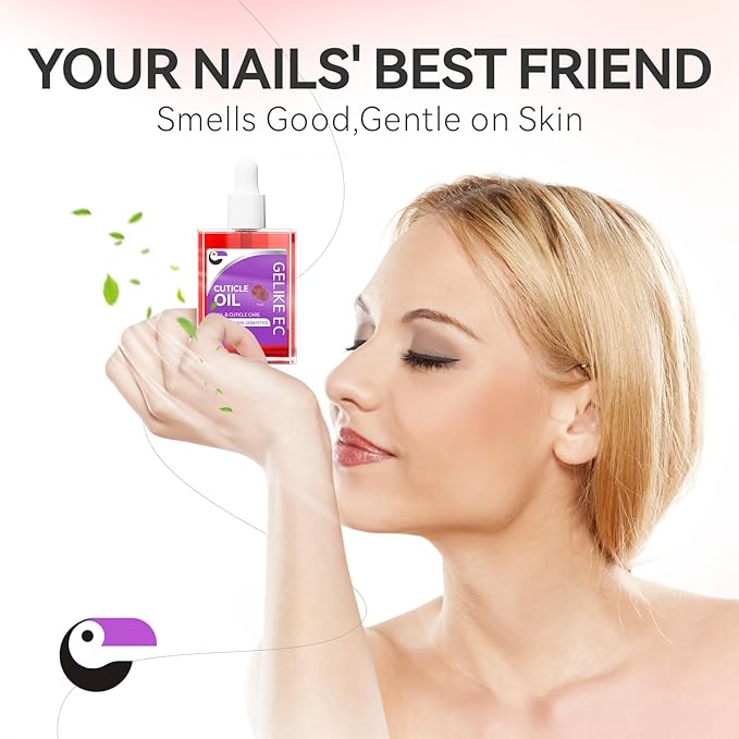 Gelike EC Nail Cuticle Oil - Rose Scent Organic Nail Moisturizing With Natural Jojoba Vitamin B & E for Nail Bed ＆ Damaged Nails Repair Treatment- Cuticle Cream for Nail Growth and Strength(15ml)