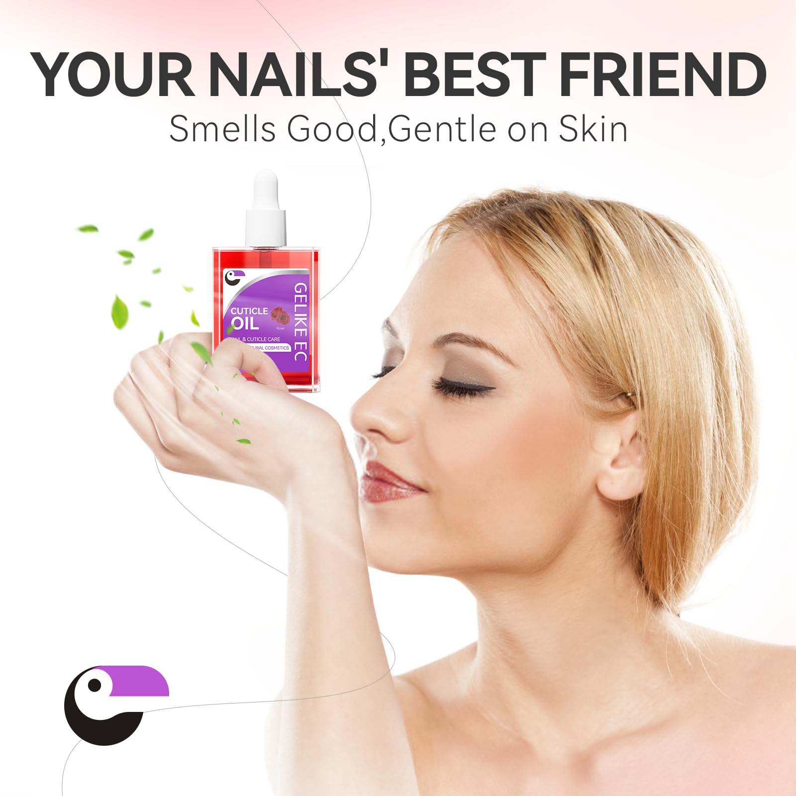 Gelike EC Nail Cuticle Oil - Rose Scent Organic Nail Moisturizing With Natural Jojoba Vitamin B & E for Nail Bed ＆ Damaged Nails Repair Treatment- Cuticle Cream for Nail Growth and Strength(15ml)