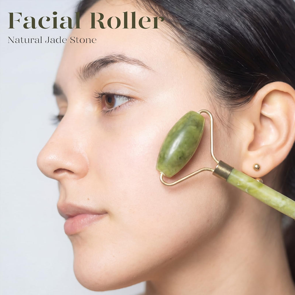 BAIMEI IcyMe Jade Face Roller & Gua Sha Set,Self Care Gifts for Women