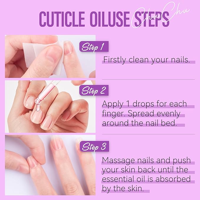 CHUCHU Vegan Cuticle Oil for Nails: Blueberry Jojoba Nail Cuticle Oil with Vitamin B & E for Moisturizes Cuticle and Nail's Skin - Prevents Hangnails and Chapped 15ML
