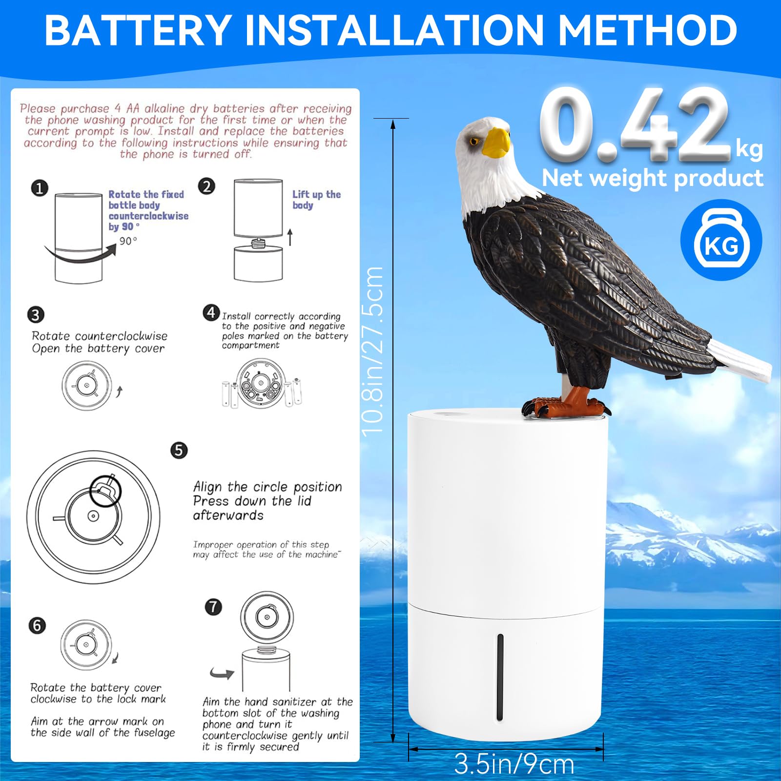 Bald Eagle Automatic Foam Soap Dispenser for Bathroom Kitchen