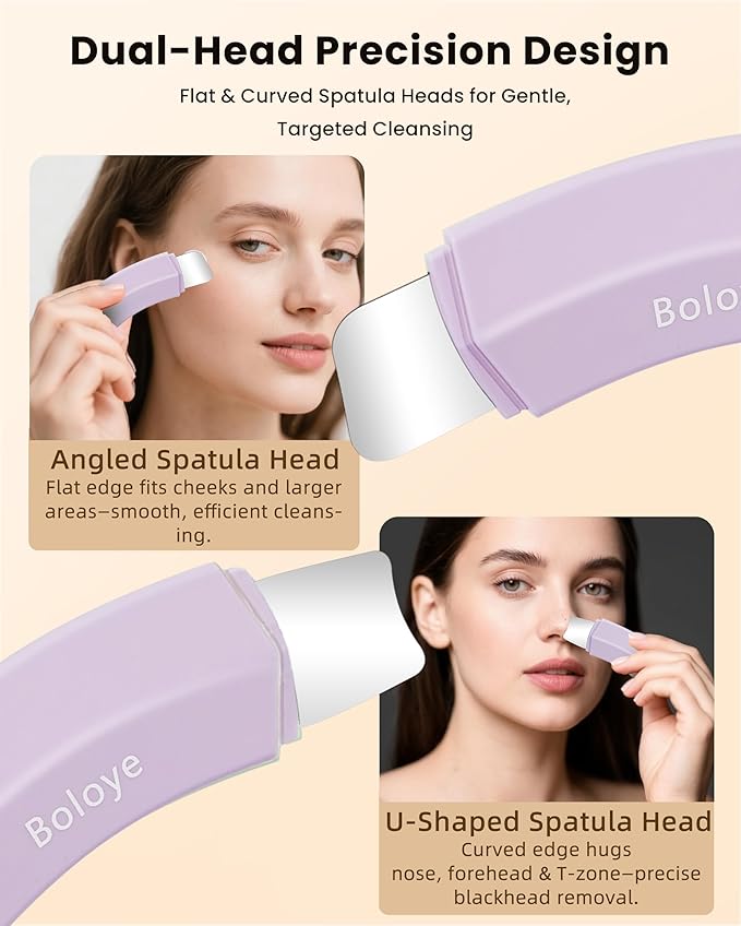 Boloye Blackhead Remover Tool – Dual-Head Face Scraper & Pore Cleaner for Deep Facial Cleansing, Nose Scraper for Nose & T-Zone, Skin Care Tool for Men and Women