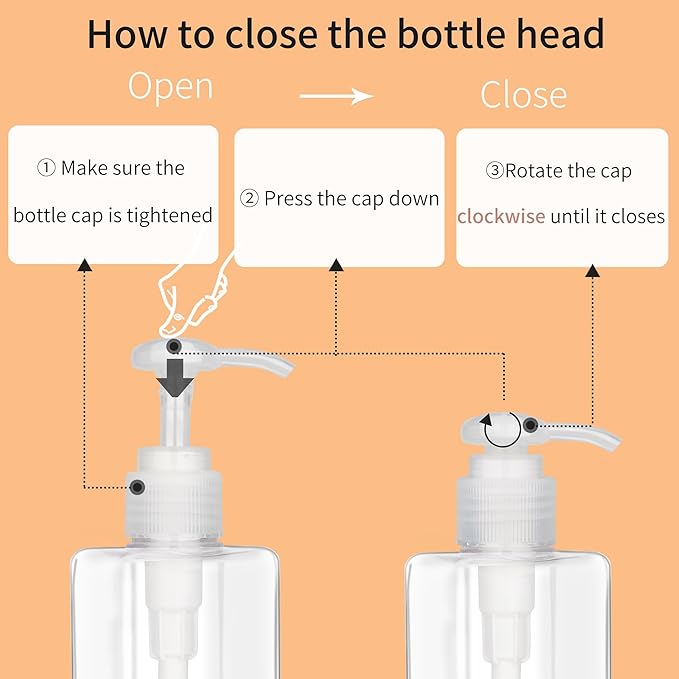 250ml (8.5oz) Pump Bottle Dispenser Jansburg 2 Pack Refillable Square Plastic Lotion Dispenser Empty Lotion Pump Bottle for Essential Oil Soap Lotion Shampoo Bathroom Travel Clear