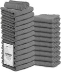 STF Linen Hand Towels (Pack of 24) Grey Economy Salon Towels - 100% Cotton Spa Towel – 16 x 27 Inches Highly Absorbable, Facial, Gym, Hair Towels Face Towels Bulk