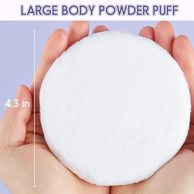 WSYUB Powder Puff, 4.33’’ Powder Puff for Body Powder,Large Body Powder Puff,Body Powder Puff and Container