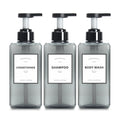 Soap Dispenser for Kitchen, YACEYACE 16.9oz Set of 3 Clear Grey
