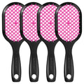 Aussumy 4 Pack Vented Detangling Hair Brush - Detangler Hairbrush with Soft Bristles for Effortless Tangle Free - Ideal for Wet Dry or Curly Damaged Hair for Women Men Kids