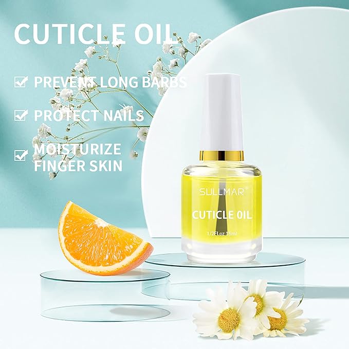 SULLMAR 4in1 Nail Hardener Nail Strengthener Nail Rescue Calcium Primer for Thin Nails Growth Nail Repair Nail Care Kit with Cuticle Oil Cuticle Remover Gel Cream