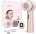 Teen Girls Electric Facial Cleansing Brush – Rechargeable Waterproof Dual Rotating Face Scrubber with 3 Interchangeable Heads, Soft Silicone Exfoliator, Perfect Skincare Gifts