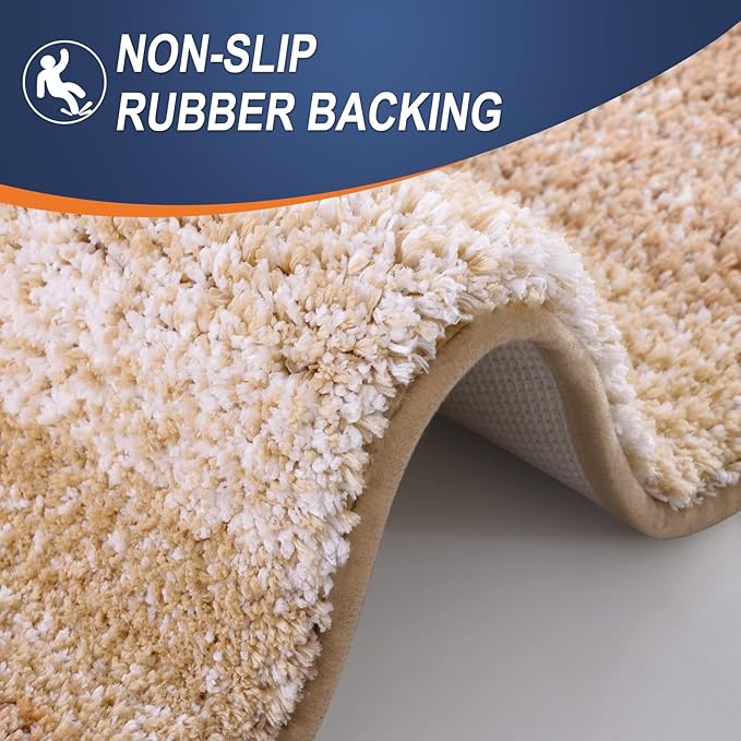 OLANLY Microfiber Bathroom Rugs Sets 3 Piece, 30"x20"+24"x16"+24"x20"