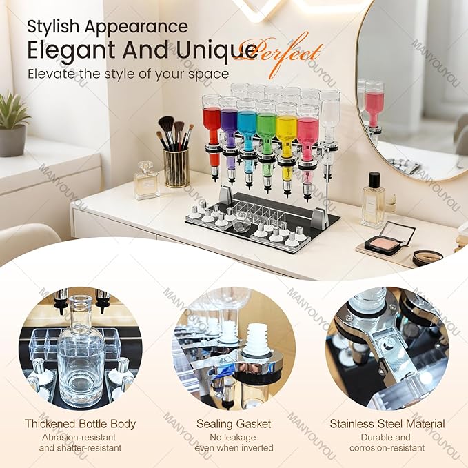 ZIXIAOS Perfume Refill Tool Kit with 12 Bottles, Perfume Dispenser Transfer Tools, Liquid Filling Machine Transfer Kit for Liquid Cologne Fragrance Sample Essential Oils