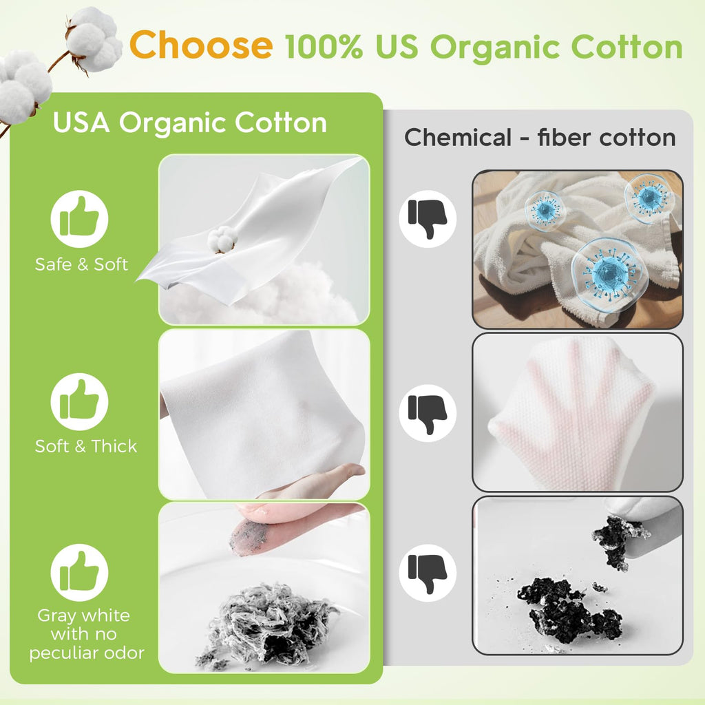 Classycoo 50 PCS Disposable Face Towel Travel Size, 100% Cotton Clean Towels Soft for Sensitive-Skin Facial Towelette Wipes, Odor-Free, Makeup Remover Cloths for Hand Dry Wipe, 7.87x7.87 Inch