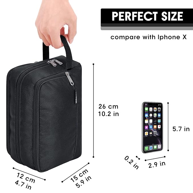 WANDF Travel Toiletry Bag for Men, Small Dopp Kit for Toiletries