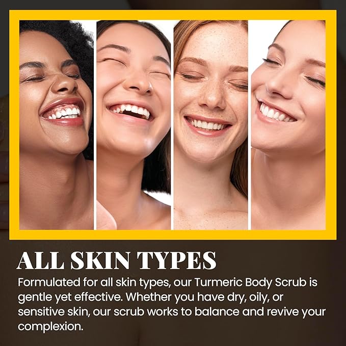 CHILLIHAER Turmeric Scrub For Dark Armpit Remover, Turmeric Body Exfoliator For Inner Thigh Dark Spots,Natural Glow Brightening Exfoliating Body Scrub,Cellulite Butt Sugar Scrub For Private Area