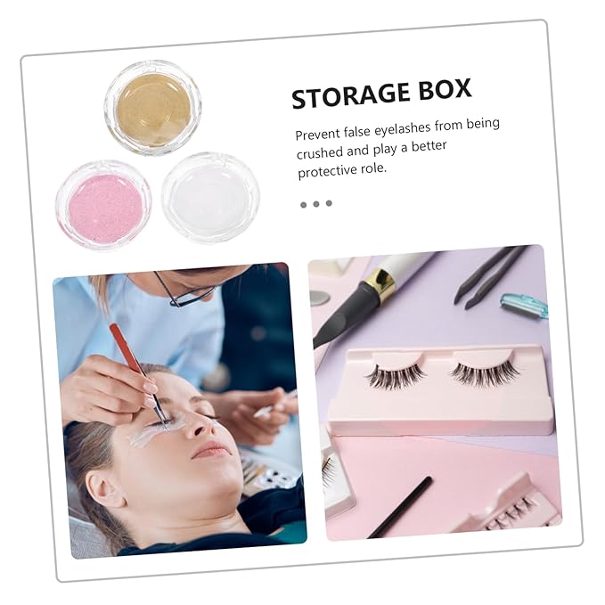 NOLITOY 3pcs Eyelash Storage Boxes Lash Case for Eyelashes Portable Makeup Storage Lash Case Travel Organizer